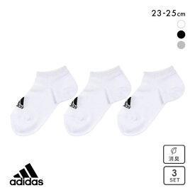 【メール便(15)】 アディダス adidas スニーカー丈ソックス 三足組 レディース ワンポイント 消臭 定番 ベーシック 23-25cm 全3色