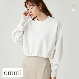 エミ emmi 【emmi atelier】ラメ裏毛クロップドプルオーバー レディース 全2色