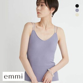エミ emmi 【emmi atelier】カップ付きリブキャミソール カップイン カップ付き 綿混 レディース 全3色 ev_sp