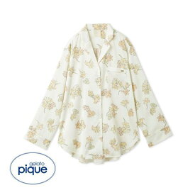 ジェラートピケ gelato pique レディース 【ミュシャ】花柄サテンシャツ ジェラピケ ルームウェア パジャマ 全2色