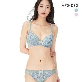 ピュアシェリ PURECHERIE ブラジャー ショーツ セット 小花チュールレース レディース 全2色 A70-M-D80-L