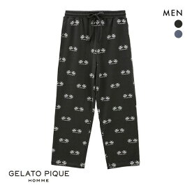 【最大100%ポイントバック・4/25限定】ジェラートピケ オム GELATO PIQUE HOMME メンズ 【KOUSUKE SHIMIZU】【HOMME】モチーフロングパンツ ジェラピケ パジャマ ルームウェア 全2色 M-L