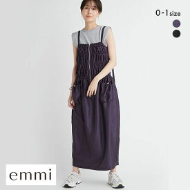 エミ emmi【emmi atelier】シャーリングワークワンピース レディース 全2色 0-1