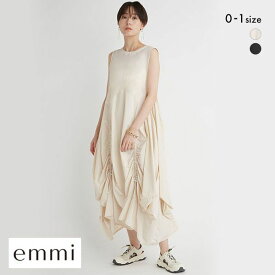 エミ emmi 【emmi atelier】リサイクルナイロンギャザーワンピース レディース 全2色 0-1
