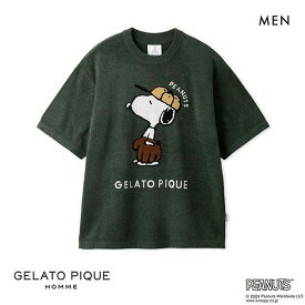 【最大100%ポイントバック・4/25限定】ジェラートピケ オム GELATO PIQUE メンズ 【PEANUTS】【HOMME】BASEBALL ジャガードプルオーバー ジェラピケ パジャマ ルームウェア M-L