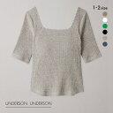 アンダーソンアンダーソン UNDERSON UNDERSON ハーフスリーブリブトップス カップ付き レディース 全6色 1-2