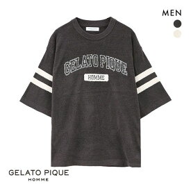 ジェラートピケ オム GELATO PIQUE メンズ 【HOMME】エアモコカレッジプルオーバー ジェラピケ ルームウェア パジャマ メンズ 全2色 M-L ev_sp