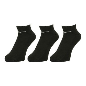 10％OFF ミズノ MIZUNO ベーシック ソックス 3P アンクル丈 ユニセックス 靴下 3足組 レディース メンズ スポーツ 足首丈 スニーカーソックス 23-27cm 全4色 23-25cm-25-27cm