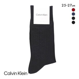 カルバン・クライン CKロゴリンクス カジュアルソックス クルー丈 25-27cm メンズ靴下 紳士 綿混 メンズソックス Calvin Klein 全4色 メール便(10) 父の日 ギフト プレゼント 男性