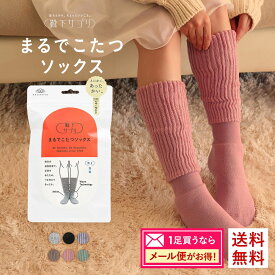 5％OFF【メール便(30)】【送料無料】ご自分用メール便パック 靴下サプリ とにかくあったかい まるでこたつソックス 靴下 ハイソックス レディース 冷え対策 発熱 23-25cm 全6色