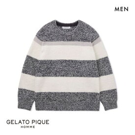 20％OFF ジェラートピケ オム メンズ パウダーメランジボーダープルオーバー ジェラピケ パジャマ ルームウェア gelato pique HOMME M-L