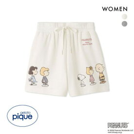 20％OFF ジェラートピケ レディース ピーナッツ 裏毛ショートパンツ ジェラピケ パジャマ ルームウェア PEANUTS gelato pique 全2色