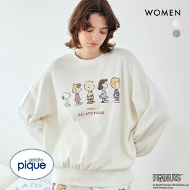 20％OFF ジェラートピケ レディース ピーナッツ 裏毛プルオーバー ジェラピケ パジャマ ルームウェア PEANUTS gelato pique 全2色