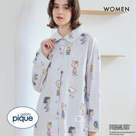 20％OFF ジェラートピケ レディース ピーナッツ 総柄シャツ ジェラピケ パジャマ ルームウェア PEANUTS gelato pique