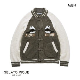 20％OFF ジェラートピケ オム メンズ パウダーパンダジャガードブルゾン ジェラピケ パジャマ ルームウェア gelato pique HOMME M-L