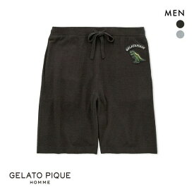 30％OFF ジェラートピケ オム メンズ エアモコダイナソージャガードハーフパンツ ジェラピケ パジャマ ルームウェア gelato pique HOMME 全2色 M-L