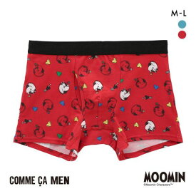 コムサメン Moominハート柄 ボクサーパンツ メンズ COMME CA MEN 前あき アンダーウェア 全2色 M-L 父の日 ギフト プレゼント 男性