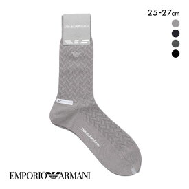 【メール便(10)】 エンポリオ・アルマーニ Dress リンクス クルー丈 ソックス 紳士靴下 ビジネス メンズ 25-27 EMPORIO ARMANI 全4色