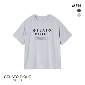 ジェラートピケ オム メンズ 接触冷感 COOLレーヨンロゴTシャツ ジェラピケ パジャマ ルームウェア gelato pique HOMME 全2色 M-L