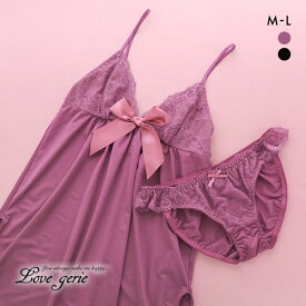 ＼クーポン使用で10％OFF・2/13 23:59まで／ ラブジェリー ラシャスレース セットアップ キャミソール ベビードール ショーツ セット ML スリップ ランジェリー レディース 全2色 M／M-L／L ev_sp