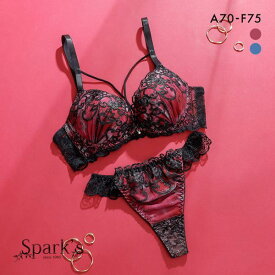 スパークス ダスティクロスコード ショーツ セット Tバックショーツ ABCDEF 大きいサイズ 脇高 盛り 谷間 バックレース SPARKS レディース 全2色 A70-M-F75-L