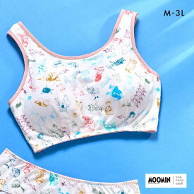 ウンナナクール MOOMIN × une nana cool ナイトアップブラ パッド付きナイトアップブラ ムーミン ノンワイヤーブラ ナイトブラ 大きいサイズ レディース 下着 全4色 M-3L