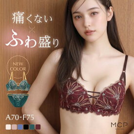 【10%OFF・8/12 09:59まで】 痛くないふわ盛り ブラセット かわいい 谷間ブラ 下着 レディース上下セットセットアップ 花柄 刺繍 ブラジャー ショーツ セット 大きいサイズ ブラショーツ 小胸 痛くない MCP 送料無料 全4色 A70-M-F75-L ev_sp_10