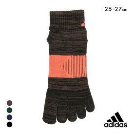 【メール便(15)】 アディダス 足底滑り止め付き ショート丈 5本指ソックス メンズ 靴下 adidas 25-27cm 全4色