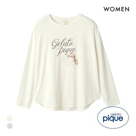 30％OFF ジェラートピケ レディース シーズーワンポイントロングTシャツ ジェラピケ パジャマ ルームウェア gelato pique 全2色