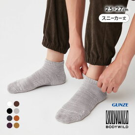 【メール便(25)】 グンゼ BODYWILD by BEAMS DESIGN アーチサポート スニーカー丈 ソックス メンズ 25-27cm GUNZE ビームス ボディワイルド 全8色