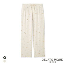 30％OFF ジェラートピケ オム メンズ TRICK GHOST柄 ロングパンツ ジェラピケ パジャマ ルームウェア gelato pique HOMME 全2色 M-L