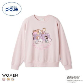 ジェラートピケ レディース PEANUTS オリジナルアートワンポイント裏毛プルオーバー ジェラピケ パジャマ ルームウェア スヌーピー gelato pique 全3色