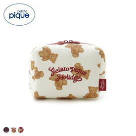 30％OFF ジェラートピケ HOLIDAY ベア総柄ポーチ ジェラピケ gelato pique 全3色