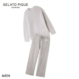 20％OFF ジェラートピケ オム メンズ カラフルパウダープルオーバー＆ベビモコリブロングパンツセット ジェラピケ パジャマ gelato pique HOMMEML M-L