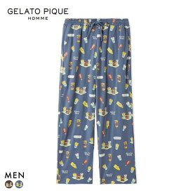 ジェラートピケ オム メンズ ヒラノトシユキ 総柄ロングパンツ ジェラピケ パジャマ ルームウェア gelato pique HOMME 全2色 M-L
