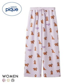 ジェラートピケ レディース スカーフDOG柄ロングパンツ ジェラピケ パジャマ ルームウェア gelato pique 全3色