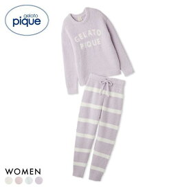 ジェラートピケ レディース パウダーロゴジャガードプルオーバー＆ロングパンツセット ジェラピケ パジャマ gelato pique 全4色
