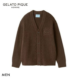 ジェラートピケ オム メンズ Valentine アランカーディガン ジェラピケ パジャマ GELATO PIQUE HOMME バレンタイン M-L
