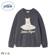 20％OFF ジェラートピケ UNISEX エアリーモコプレイフルDOGジャガードプルオーバー ジェラピケ パジャマ …
