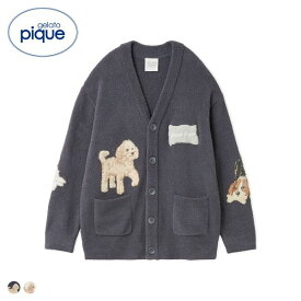 ジェラートピケ UNISEX エアリーモコプレイフルDOGジャガードカーディガン ジェラピケ パジャマ ルームウェア gelato pique ユニセックス 全2色 S-M-M-L