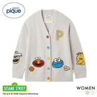 30％OFF ジェラートピケ レディース SESAME STREET エアリーモコアップリケカーディガン ジェラピケ セサ…