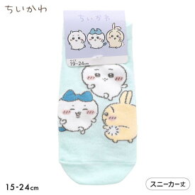 【メール便(10)】 ちいかわ ソックス ハチワレ うさぎ スニーカー丈 ジュニア キッズ 靴下 入園 入学 キャラクター 15-20cm 19-24cm 15-20cm-19-24cm くつ下