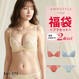 【送料無料】 福袋 アモスタイル 2P ブラセット ブラジャー ショーツ セット 2点セット インナー 下着 BE AMOSTYLE レディース B65M-E75M