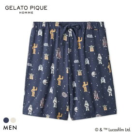 ジェラートピケ STAR WARS オム メンズ 総柄ハーフパンツ ジェラピケ パジャマ スターウォーズ GELATO PIQUE HOMME 全2色 M-L