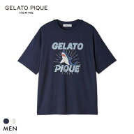 ジェラートピケ オム メンズ 接触冷感 レーヨンシャークTシャツ ジェラピケ パジャマ GELATO PIQUE HOMME…
