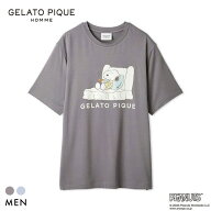 【メール便(15)】 ジェラートピケ オム PEANUTS メンズ 接触冷感 ワンポイントTシャツ スヌーピー SNOOPY…