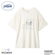 【メール便(13)】 ジェラートピケ PEANUTS レディース 接触冷感 ワンポイントTシャツ ジェラピケ スヌー…
