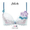 【20%OFF・8/12 09:59まで】 ブラジャー ワコール サルート 36グループ 36G リボンブラ C 谷間キープ Wacoal Salute BTJ736 26SSシーズン レディース 全3色 C65-C80 下着 ワイヤーブラ ワイヤー入り ev_sp_20