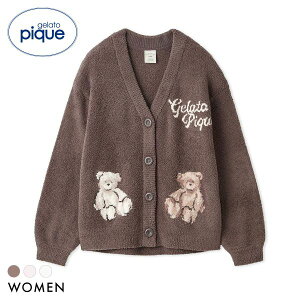 ジェラートピケ レディース ベビモコベアジャガードカーディガン ジェラピケ パジャマ ルームウェア gelato piq