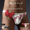 【メール便(10)】 俺のTバック×SHIROHATO コラボショーツ Tバック 椿 ツバキ 立体刺繍 総レース ショーツ メンズ 前…